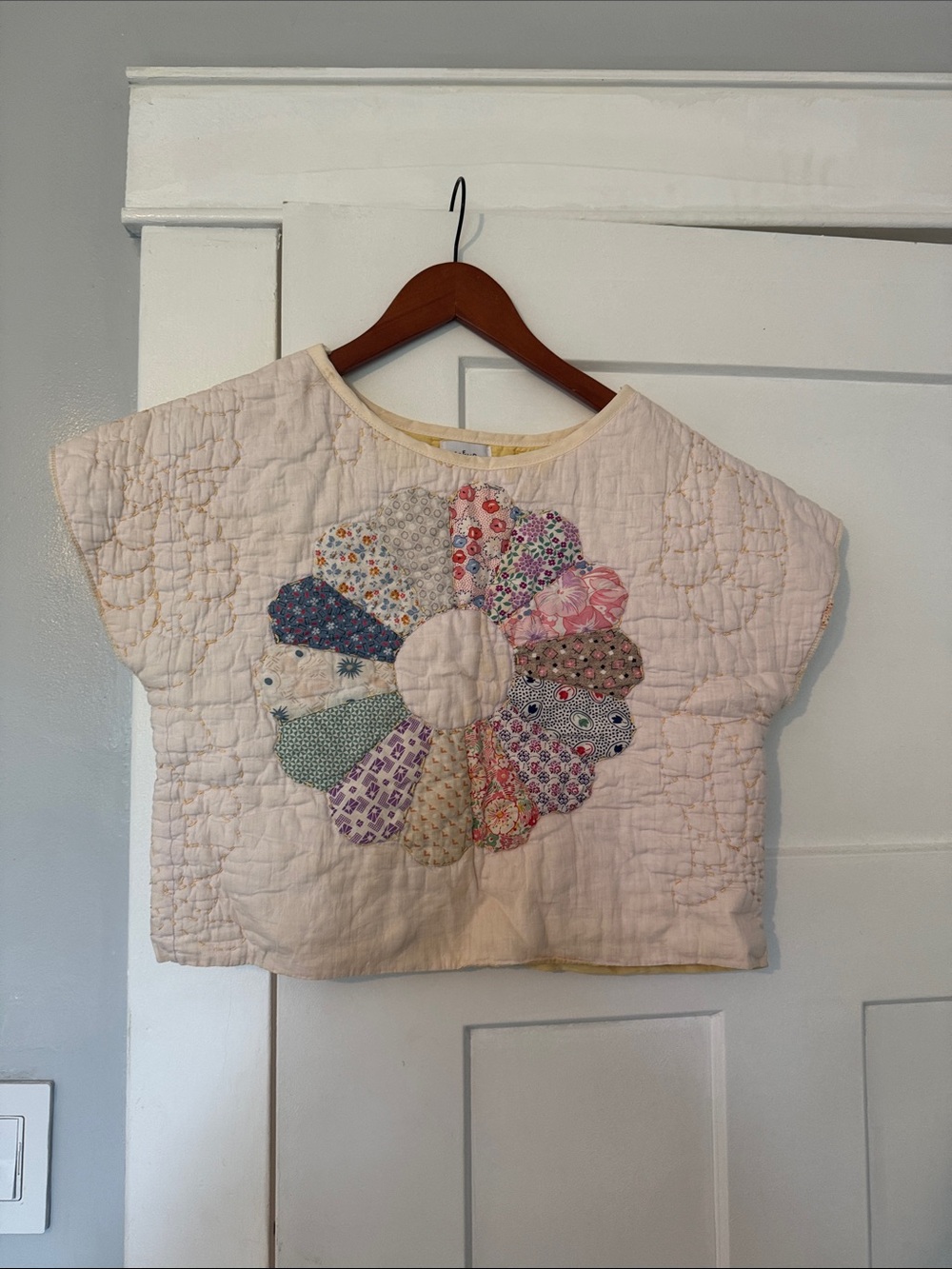Quilted Patchwork Sunburst Top - Pink